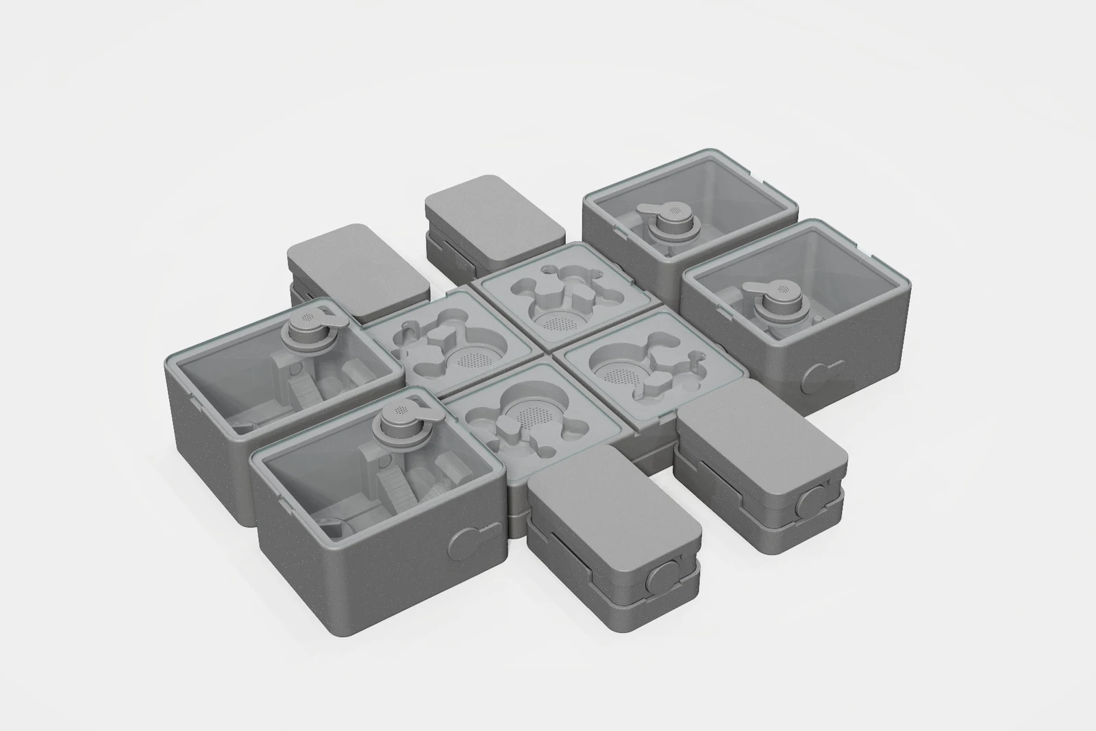 The same layout with a Cover on each Scout, to keep the queens' chambers dark